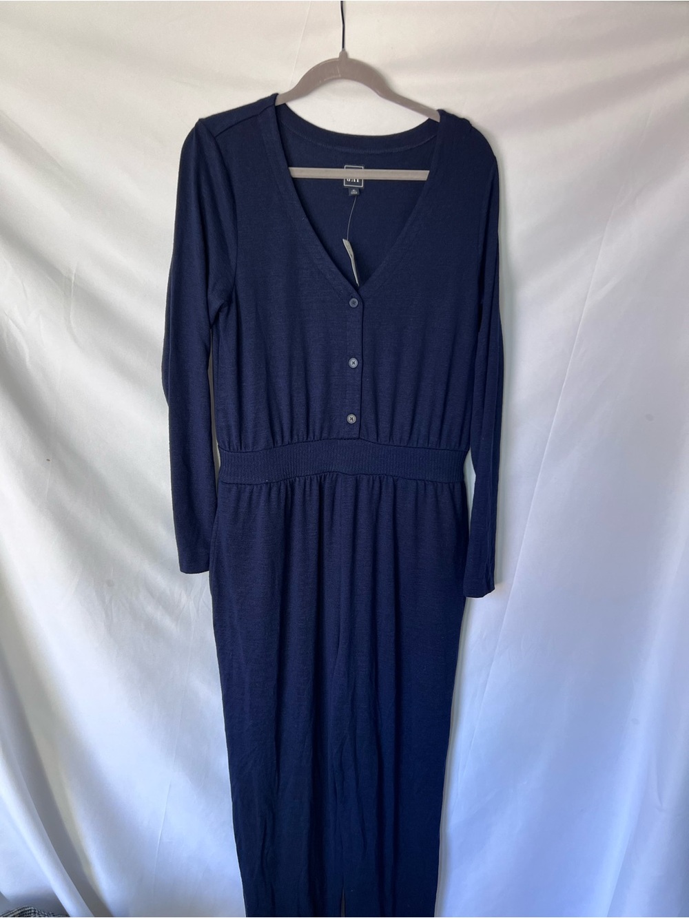 NWT Womens GAP Heathered Navy V-Neck Tall* Jumpsuit